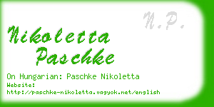 nikoletta paschke business card